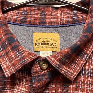 Men's Red and Blue Plaid Casual Shirt